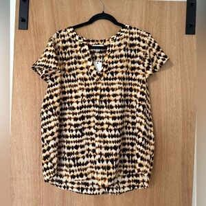 Calvin Klein blouse short sleeve animal print NWT  plus size 1X